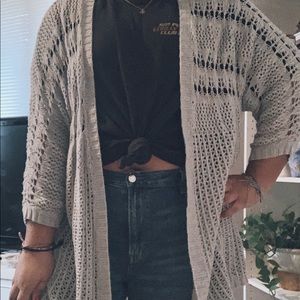Gray Knit Cardigan